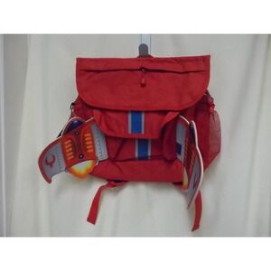 Bixbee Rocketflyer Kids Backpack Red Blue Rocket Ship Wings School Bag New